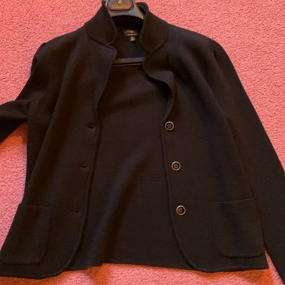 Talbots Black MP Sweater Blazer - Picture 2 of 3